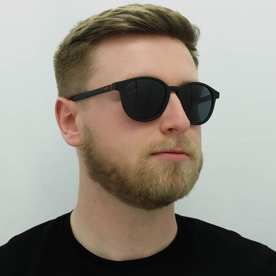 Hugo by Hugo Boss Runde Mens Matte Schwarz Grau Sonnenbrille - Image 5