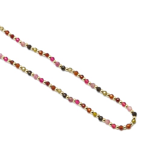 Luxenter Multicolor Kristall-Halskette aus 18K Gelbgold - Irfoa - Image 5
