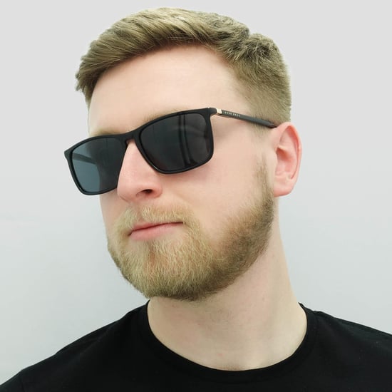 Hugo Boss Square Mens Schwarz Gold Grau Sonnenbrille - Image 6