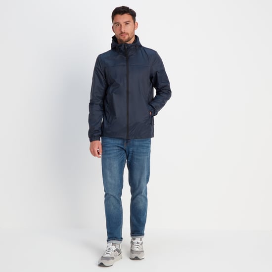 Craven Mens Waterproof Packaway Jacket Navy - Image 3