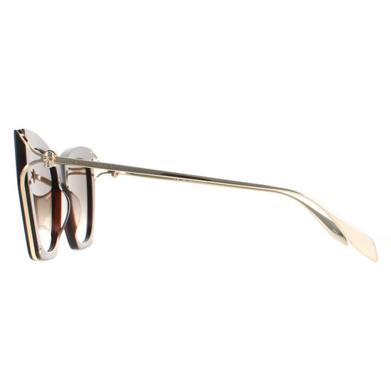Alexander McQueen Cat Eye Womens Braun Gold Braun Gradient AM0375S - Image 3