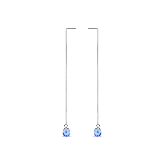 Luxenter, Ohrringe aus 925er Sterlingsilber und aquamarinblauem Hydrothermalquarz, rhodiniert - Image 3