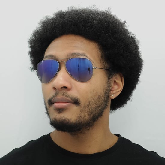Ray-Ban Sonnenbrille Aviator 3025 Gunmetal Polarisiert Blau Gradient Grau 004/78 58mm - Image 6