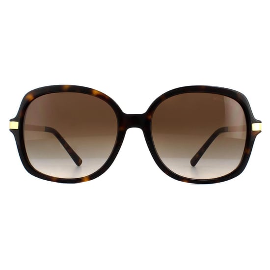Michael Kors Square Womens Dark Tortoise Gold Braun Gradient Sonnenbrille - Image 1