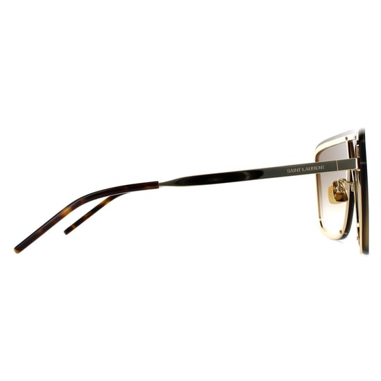 Saint Laurent Shield Unisex-Sonnenbrille in Goldbraun mit Farbverlauf - Image 4