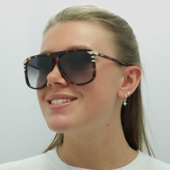 Chloe Aviator Damen Glänzend Medium Havanna Grau Gradient CH0104S - Image 6