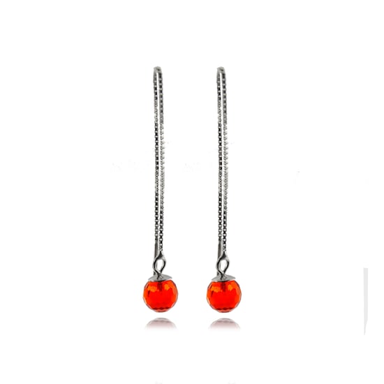 Luxenter-Ohrringe, 925er Sterlingsilber und orangefarbener Hydrothermalquarz, rhodiniert - Image 1