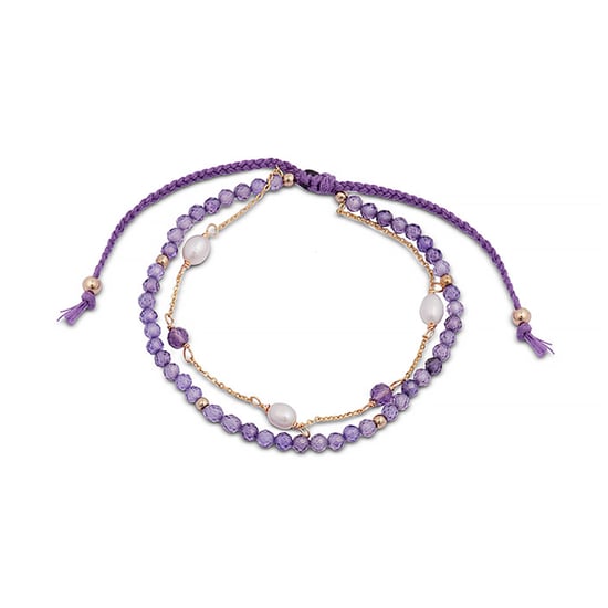 Luxenter Armreif, aus Metalllegierung und Amethystzirkonia 18K vergoldet - Image 1