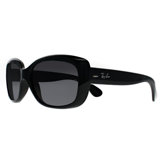 Lunettes De Soleil Ray-Ban Jackie OHH 4101 601/T3 Dégause Gris Noir Brillant Polarisé - Image 2