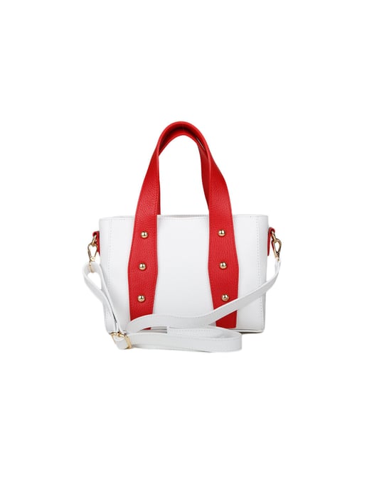 Giulia Monti Schultertasche Weiß Klassisch Rot - Image 3