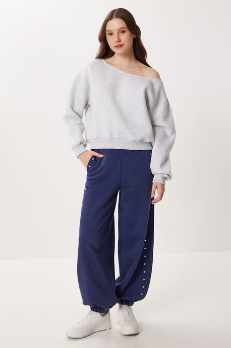 Asymmetrisches Kragen-Sweatshirt - Image 3
