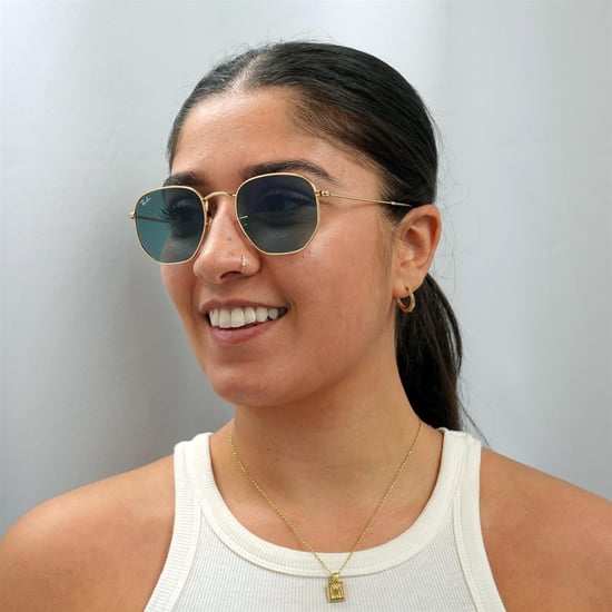 Ray-Ban Square Unisex Sonnenbrille Gold Blau Grau Verlauf - Image 6