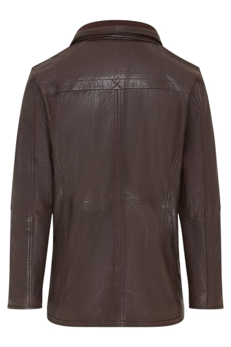 Warmer, mittellanger Ledermantel für Herren in Braun - Colac - Image 6