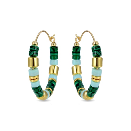 Luxenter Sterling Silber 925 Ohrringe mit Malachit in 18K Gelbgold - Ihun - Image 3