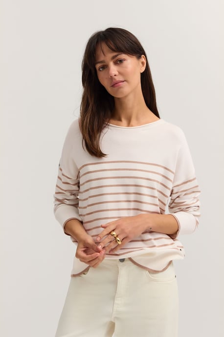 Bugatti Damen Pullover Rundhals mit Streifen - Image 1