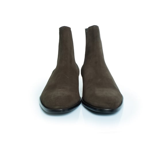 Saint Laurent Chelsea-Stiefeletten aus khakifarbenem Wildleder - Image 3