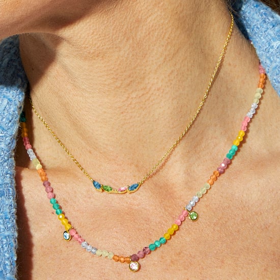 Luxenter Halskette aus 925er Sterlingsilber mit mehrfarbigen Zirkonen in 18K Gelbgold - Ruane - Image 3