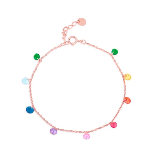 Luxenter, Rolcon-Armband aus 925er Sterlingsilber und mehrfarbigen Zirkonen mit 18K Rosévergoldung - Image 3
