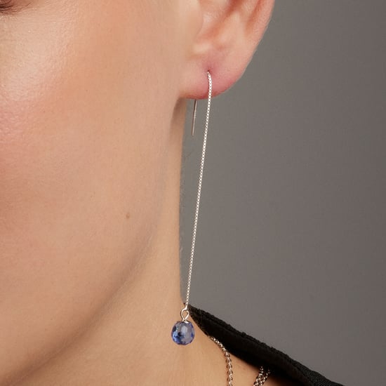 Luxenter, Ohrringe aus 925er Sterlingsilber und aquamarinblauem Hydrothermalquarz, rhodiniert - Image 4