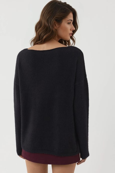 Weicher Texturierter Bootsausschnitt Strickpullover - Image 3