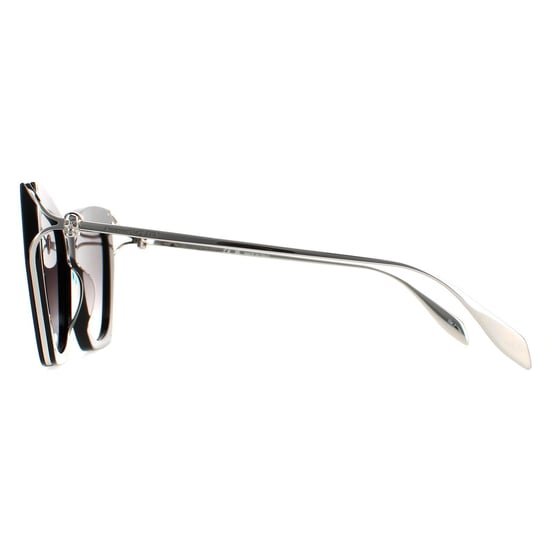 Alexander McQueen Cat Eye Womens Schwarz Silber Grau Gradient AM0375S - Image 3