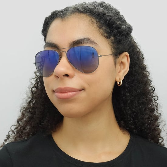 Ray-Ban Lunettes De Soleil Aviator 3025 Gunmetal Bleu Polarisé Bleu Gris 004/78 58mm - Image 5
