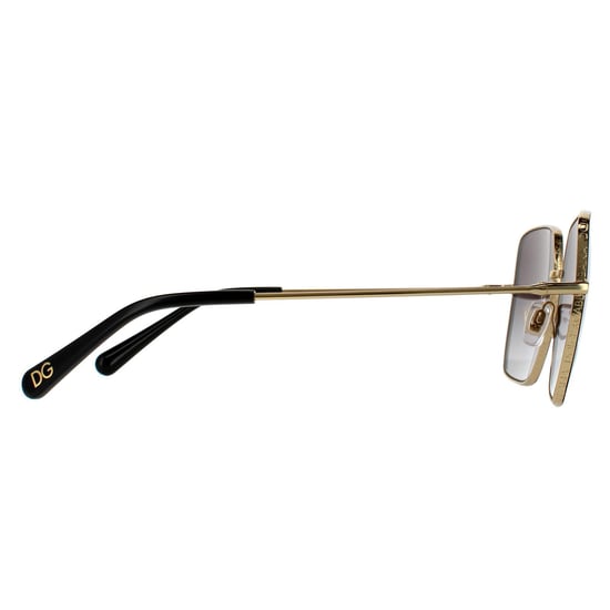 Dolce & Gabbana Square Womens Schwarz Gold Schwarz Grau Gradient Sonnenbrille - Image 4