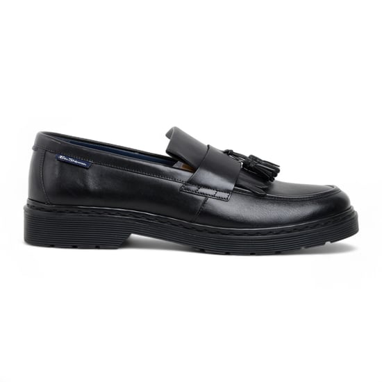 Ben Sherman Herren-Slipper aus schwarzem Leder mit Quasten - Dudley - Image 1