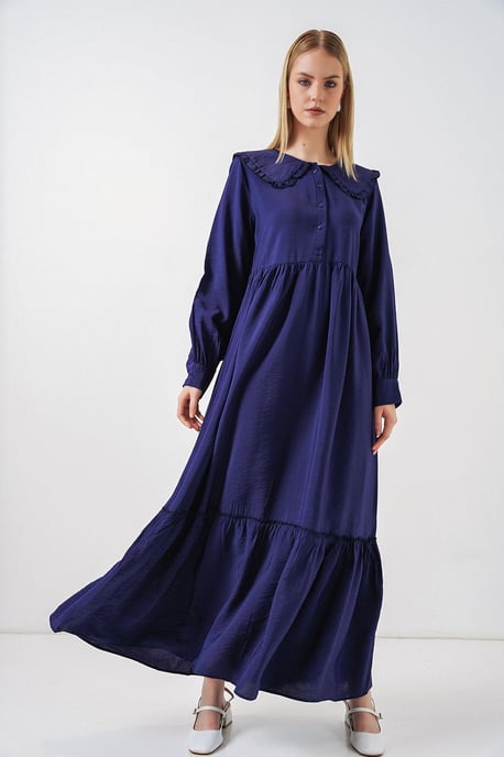 Maxikleid mit Babykragen und Knopfverschluss - Image 4