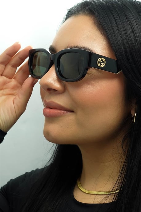 Gucci Square Womens Schwarz mit Elfenbein Grau GG1667SK - Image 5