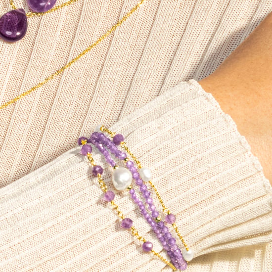 Luxenter-Armband, Metalllegierung Ekhao und Amethyst-Zirkonia 18K vergoldet - Image 3