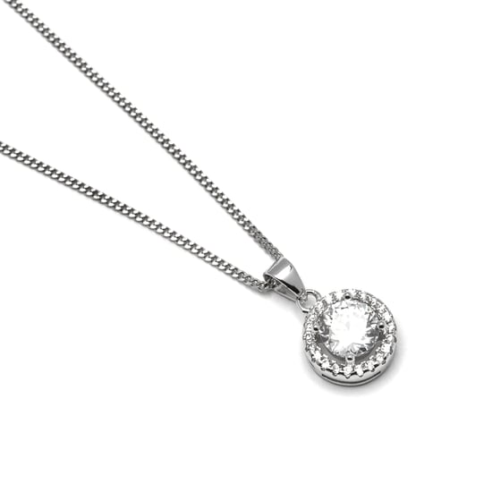Luxenter-Halskette, 925 Sterling Silber Legende Edelstein und glänzender Zirkonia mit rhodinierter Oberfläche - Image 5