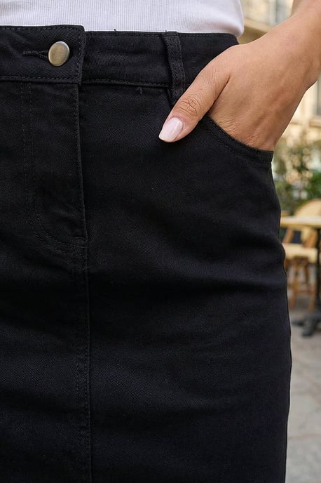 Cotton Denim Stretch Skirt - Image 4