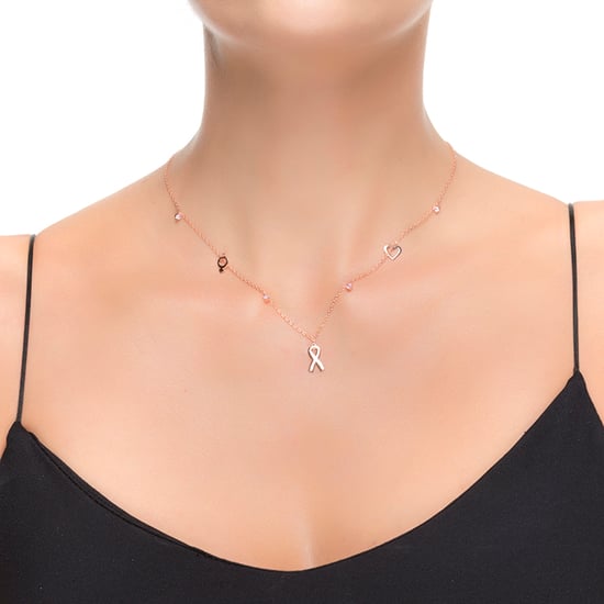 Luxenter, 925er Sterlingsilber und rosa Turmalin mit rhodinierten Zirkonen als Halskette - Image 2