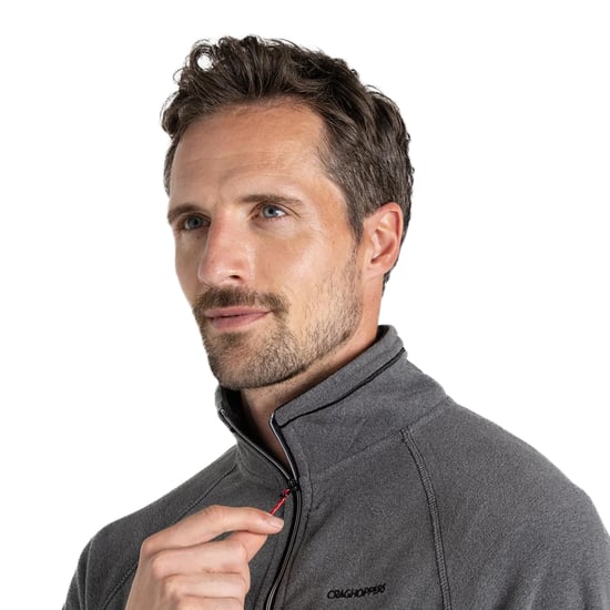Craghoppers Mens Corey VI Half Zip Fleece Top (Black Pepper Marl) - Image 4