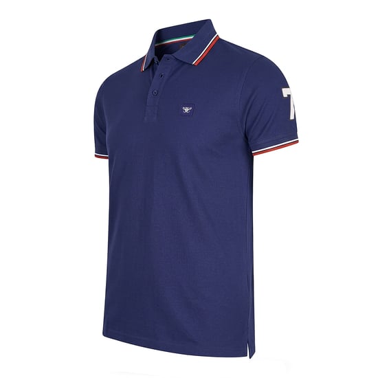 Cappuccino Italia Polo SS Polo Applique Pique Blau - Image 2