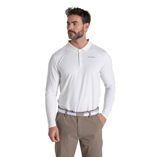 Craghoppers - "Bramshaw Golf" Poloshirt für Herren, Nosilife, Langärmlig (Weiß) - Image 1