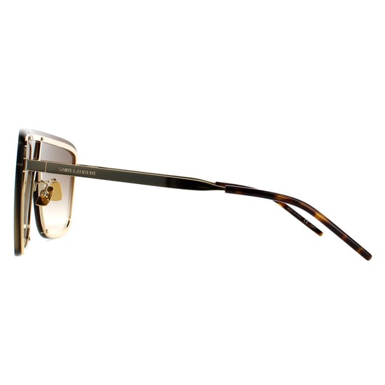 Saint Laurent Shield Unisex-Sonnenbrille in Goldbraun mit Farbverlauf - Image 3