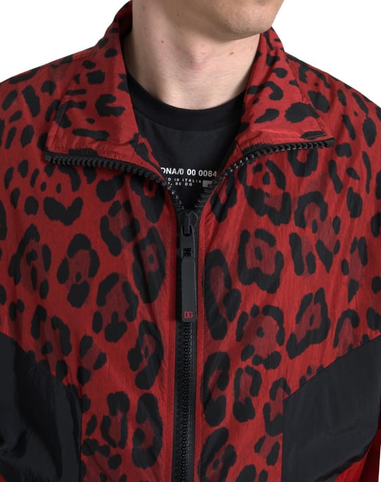 Leopardenmuster Trackjacke Rot-Schwarz Stil - Image 4