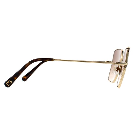 Dolce & Gabbana Square Womens Gold Dunkelbraun Gradient Sonnenbrille - Image 4