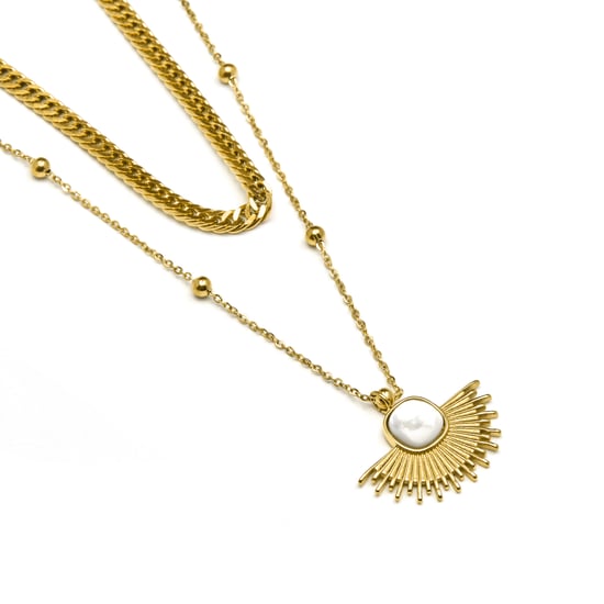 Luxenter Halskette mit weißem Perlmutt in 18K Gold - Sycu - Image 3