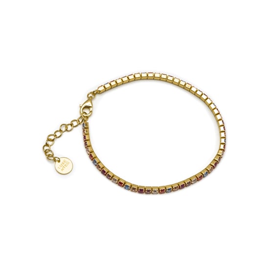 Luxenter 925 Sterling Silber Armband mit mehrfarbigen Zirkonia in 18K Gelbgold - Tahu - Image 3