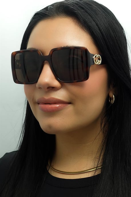 Gucci Square Womens Dark Havanna mit Gold dunkelbraun GG1692S - Image 6