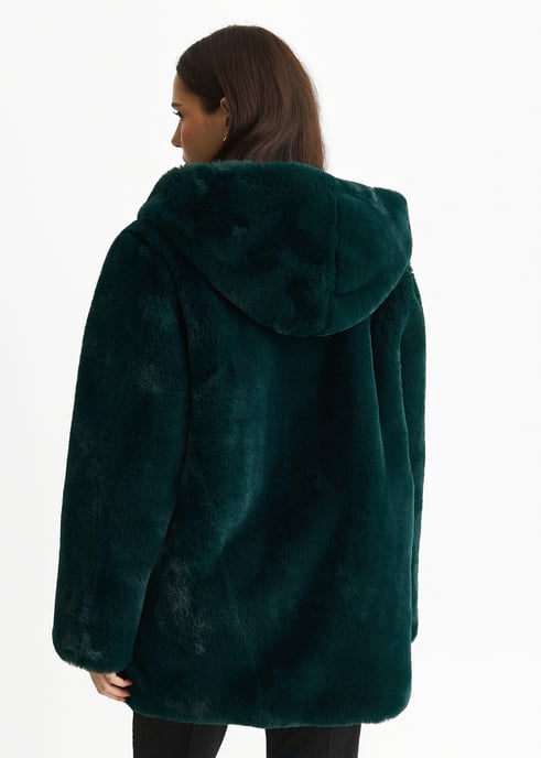 Kunstpelz-Jacke mit Kapuze - Image 4