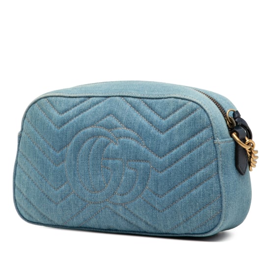 Gebrauchte Kleine GG Marmont Matelassé Denim Perlen-Crossbody Tasche - Image 2