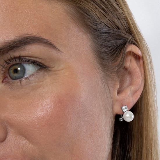 Luxenter 925 Sterling Silber Ohrringe mit weiß rhodinierter Perle - Ohrun - Image 3