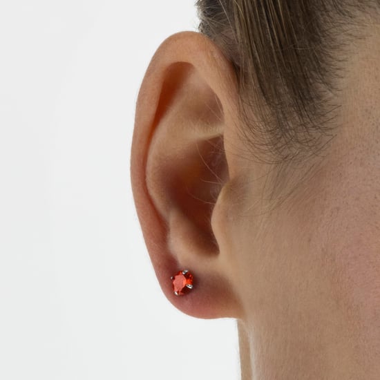 Luxenter, Ohrringe aus 925er Sterlingsilber und rubinroten, rhodinierten Zirkonias - Image 3