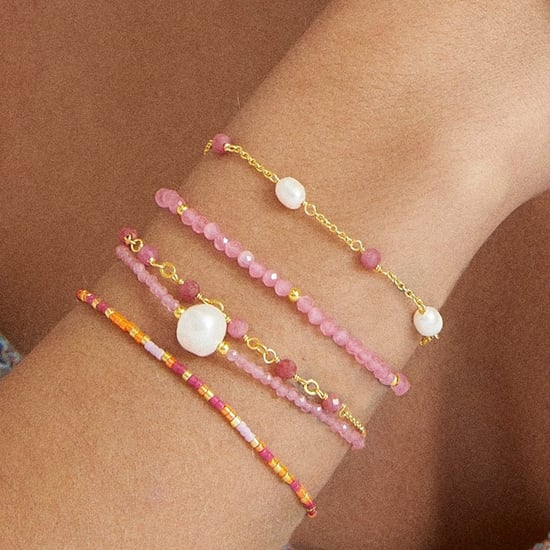 Luxenter-Armband aus Metalllegierung und rosafarbenem Turmalin, 18 Karat vergoldet - Image 3