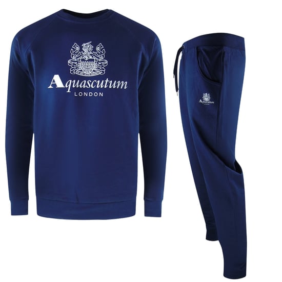 Aquascutum - Trainingshosen-set „old School" Mit Rundhalsausschnitt In Marineblau - Image 1