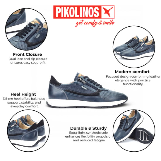 Pikolinos Herren-Sneaker aus blauem Leder, bequem und tragbar - Getafe - Image 2